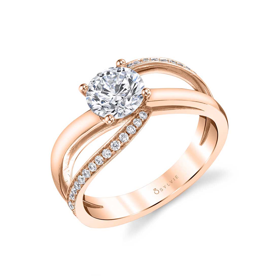 Modern Spiral Engagement Ring - Adeline