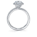 Split Diamond Band Round Cut Engagement Ring - Guiliana