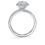 Split Diamond Band Round Cut Engagement Ring - Guiliana