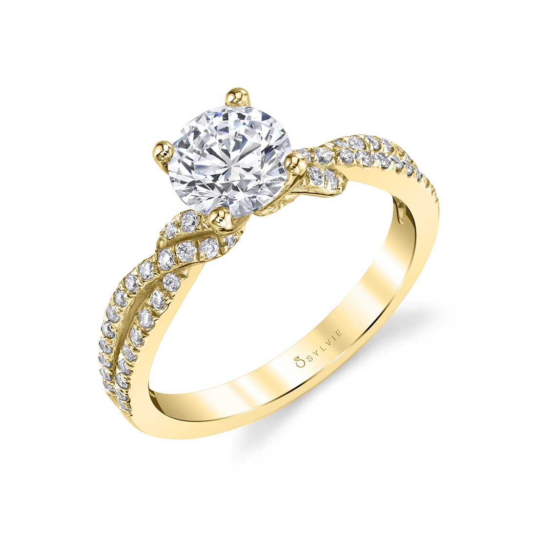 Spiral Diamond Engagement Ring