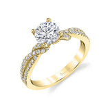 Spiral Diamond Engagement Ring