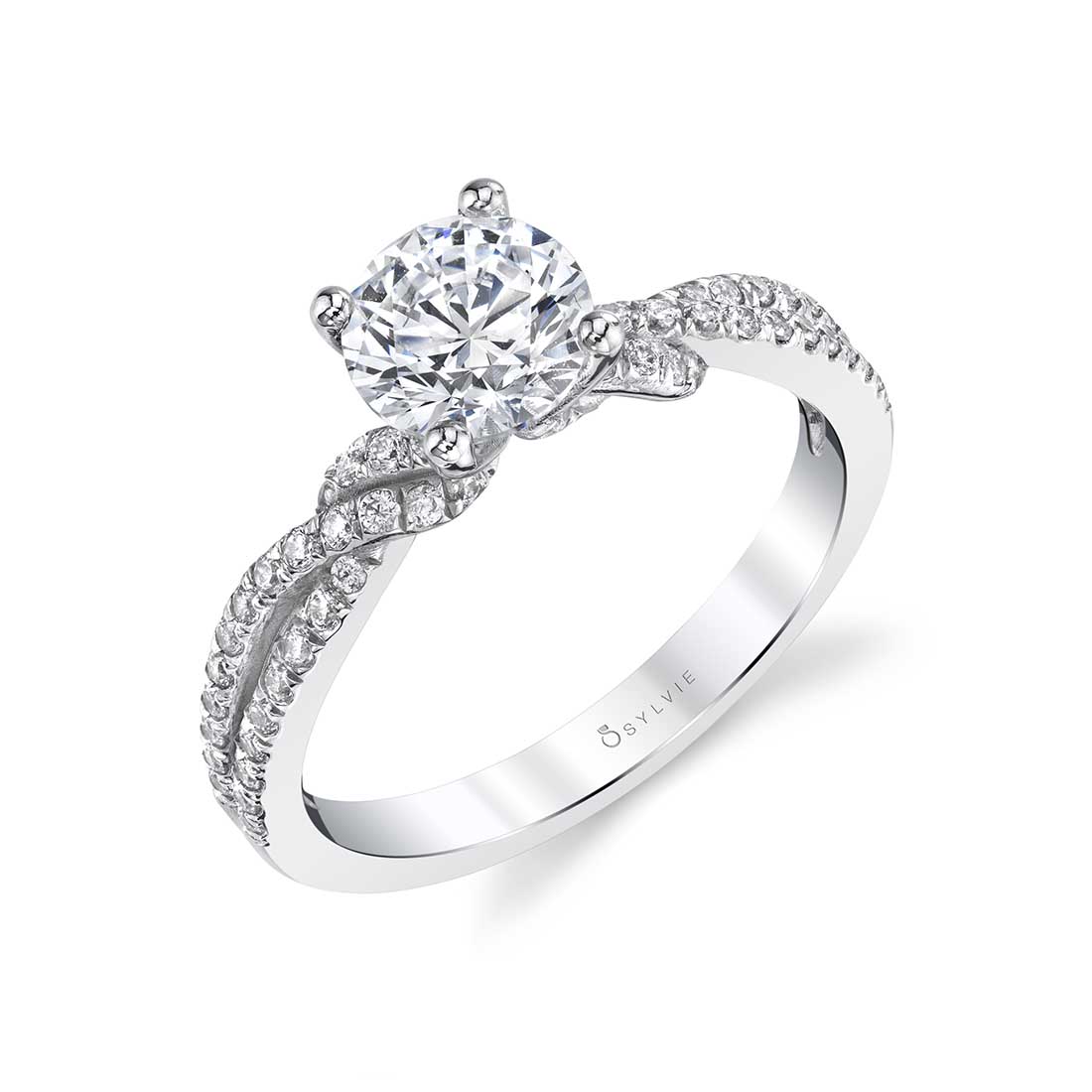 Spiral Diamond Engagement Ring