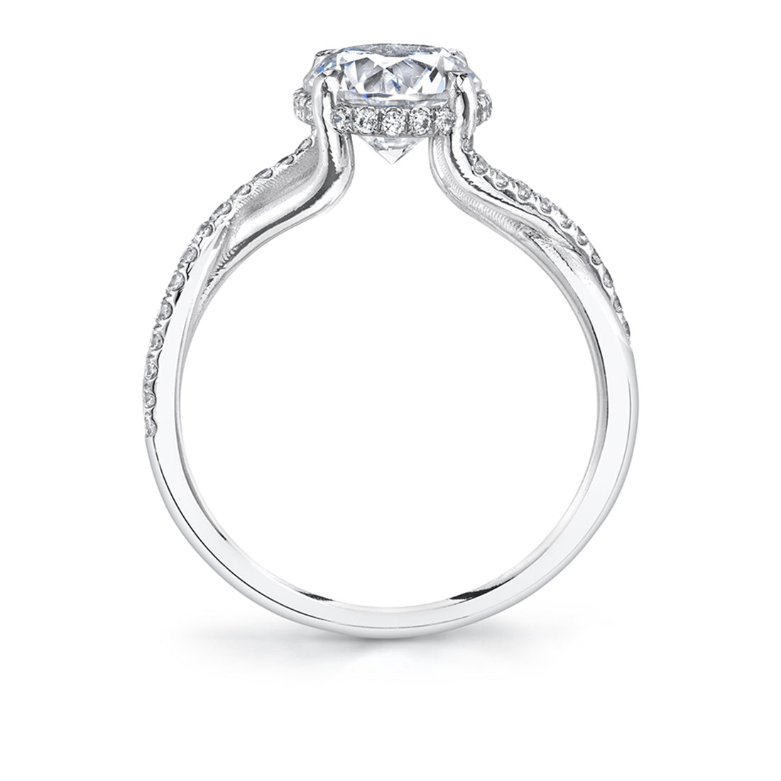 Spiral Engagement Ring with Hidden Halo - Amahle