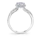 Spiral Engagement Ring with Hidden Halo - Amahle