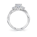 Marquise Cut Three Stone Spiral Engagement Ring - Evangeline