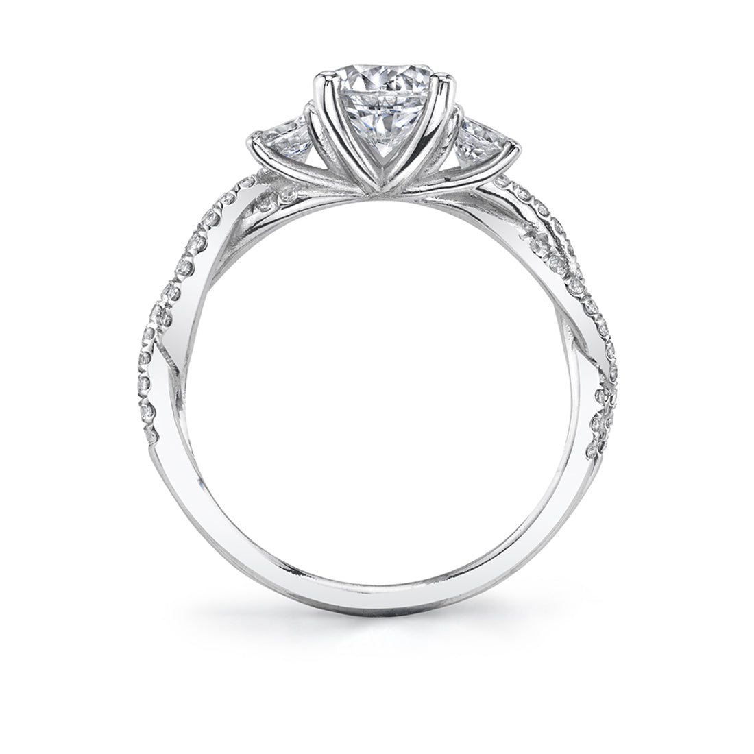 3 Stone Spiral Engagement Ring - Gina