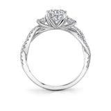 3 Stone Spiral Engagement Ring - Gina