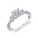 3 Stone Spiral Engagement Ring - Gina