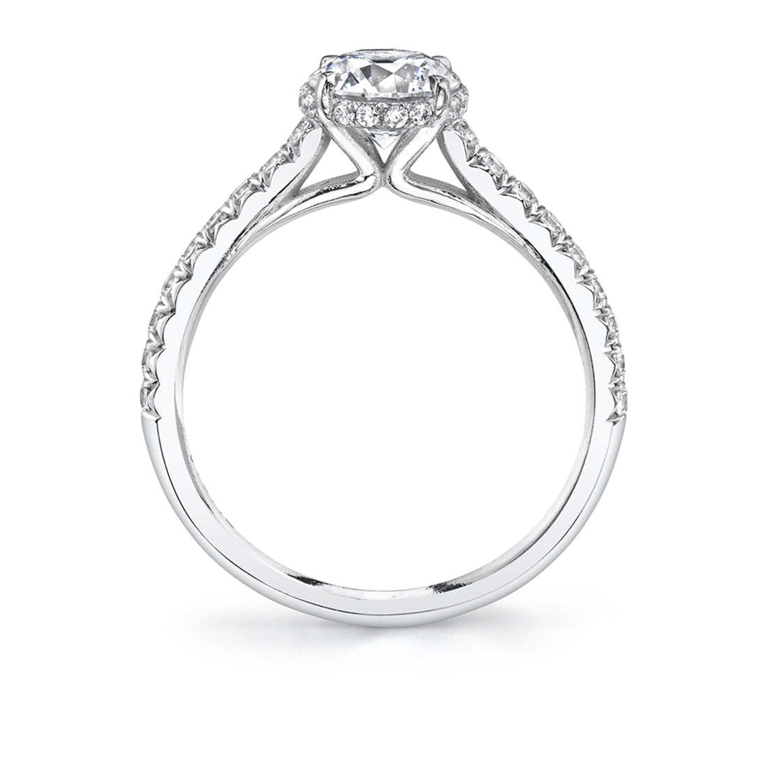 Cushion Cut Classic Hidden Halo Engagement Ring - Harmonie