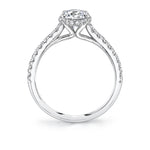 Oval Cut Classic Hidden Halo Engagement Ring - Harmonie