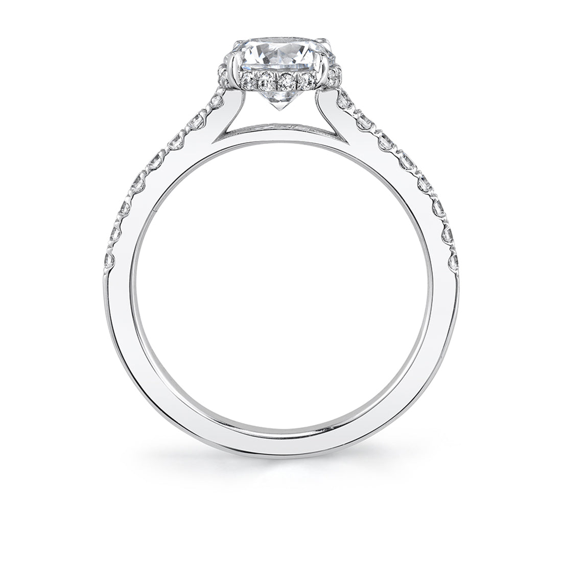 Oval Engagement Ring with Hidden Halo - Anastasia