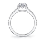 Oval Engagement Ring with Hidden Halo - Anastasia