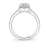Oval Engagement Ring with Hidden Halo - Anastasia