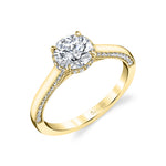 Hidden Halo Engagement Ring with Diamond Profile - Hadlee