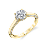 Hidden Halo Engagement Ring with Diamond Profile - Hadlee