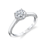 Hidden Halo Engagement Ring with Diamond Profile - Hadlee