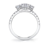 Three Stone Oval Engagement Ring - Tasya