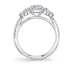 Oval Engagement Ring with Pear Side Stones - Vanna