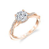Spiral Engagement Ring with Halo - Zia