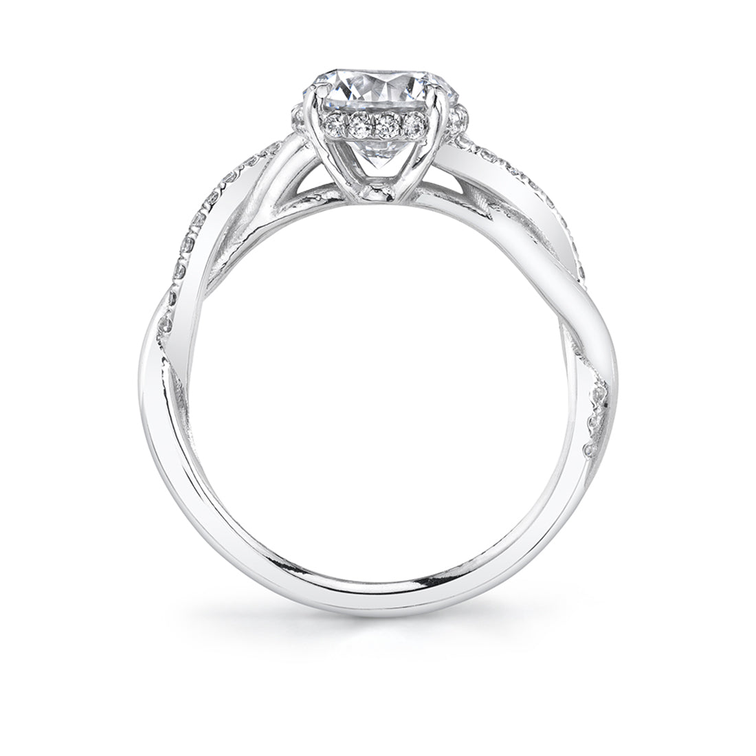 Spiral Engagement Ring with Halo - Zia