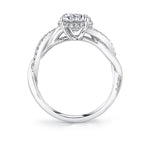 Spiral Engagement Ring with Halo - Zia