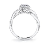 Spiral Engagement Ring with Halo - Zia