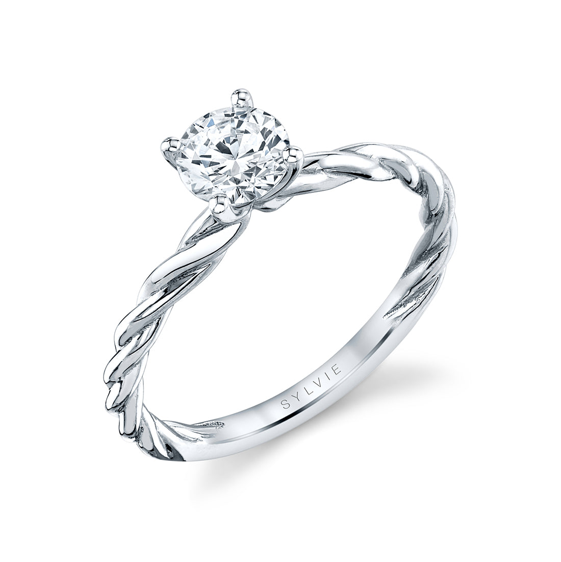 Round Cut Spiral Engagement Ring - Jolie