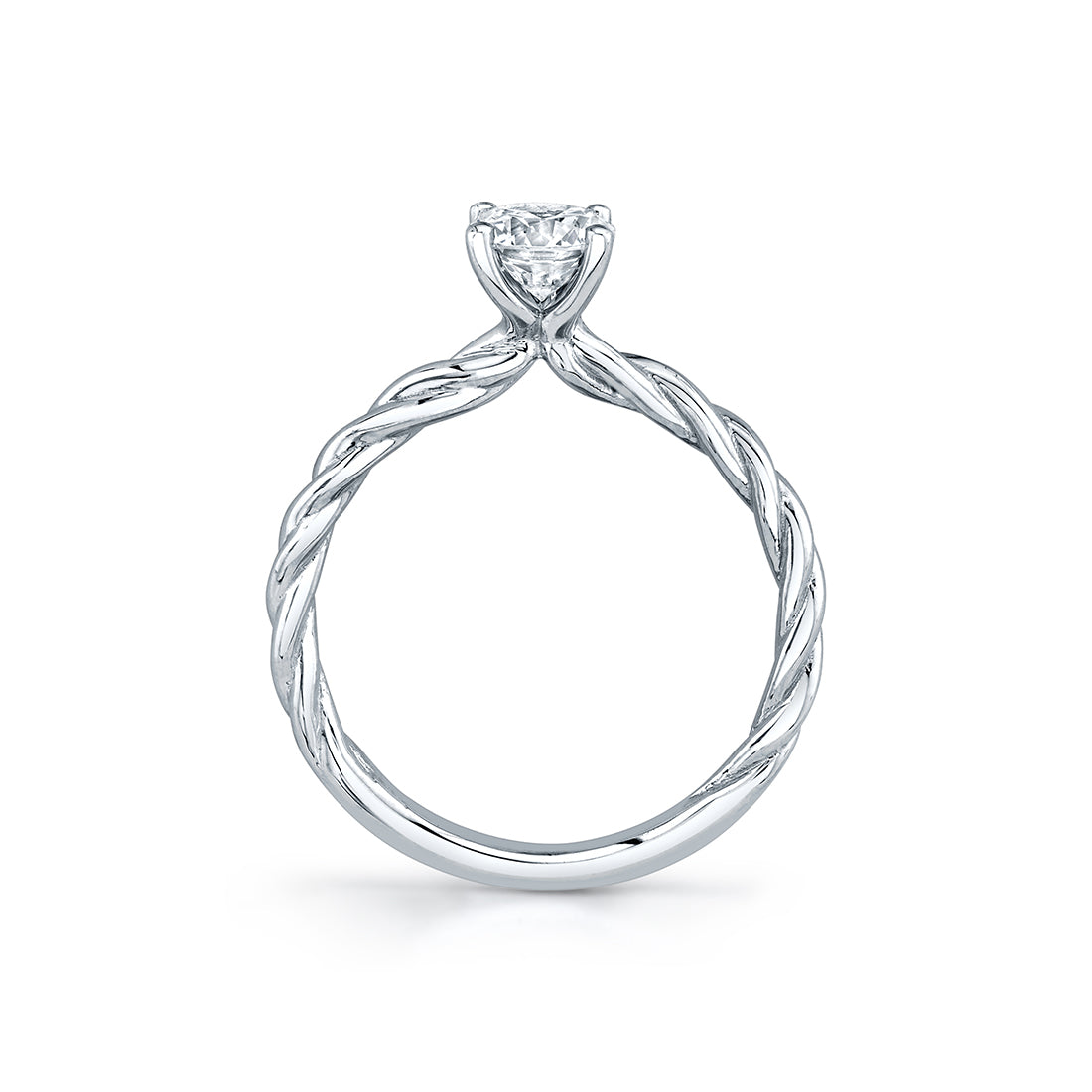 Round Cut Spiral Engagement Ring - Jolie