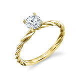 Round Cut Spiral Engagement Ring - Jolie