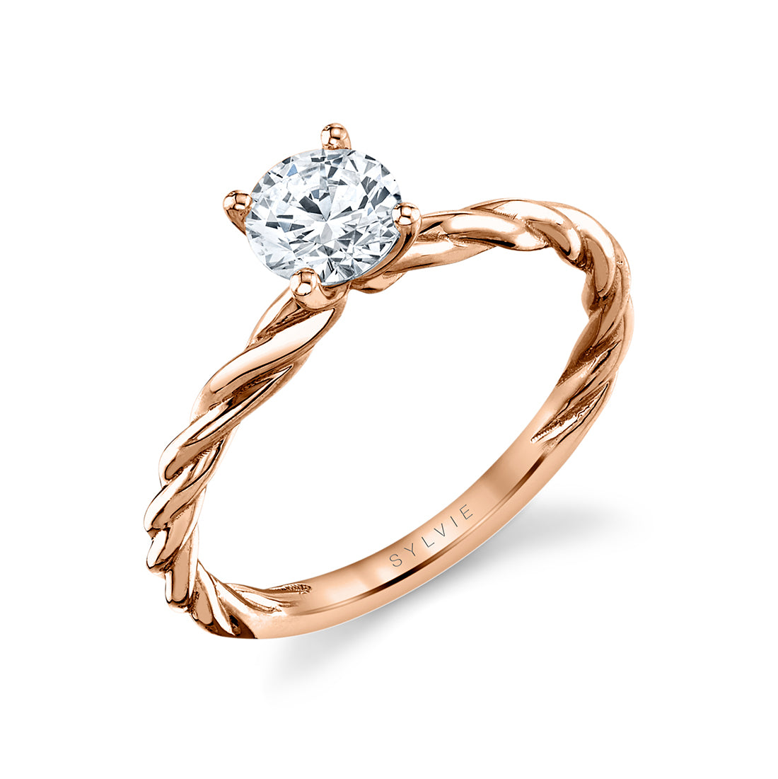 Round Cut Spiral Engagement Ring - Jolie