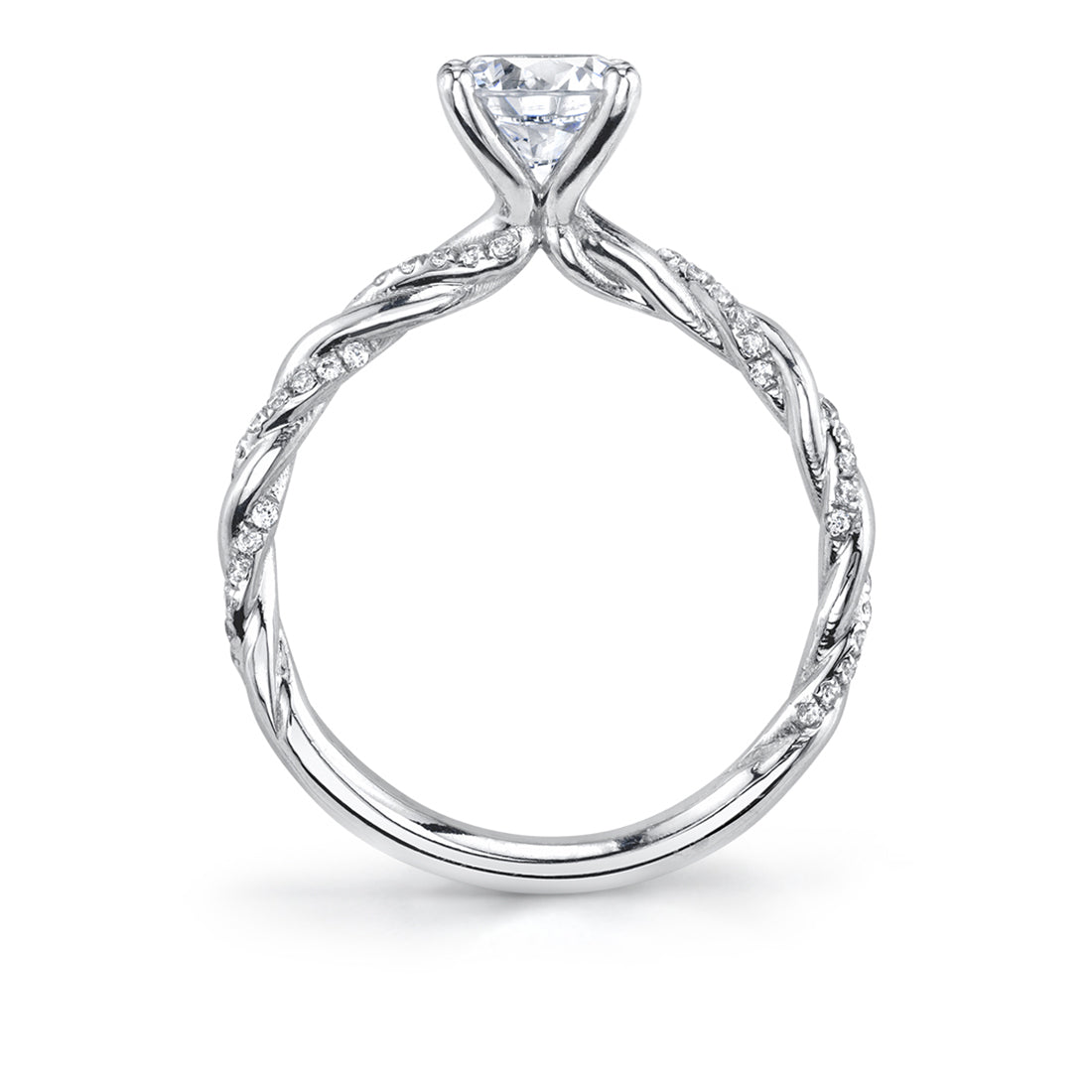 Round Cut Diamond Spiral Engagement Ring - Jolie