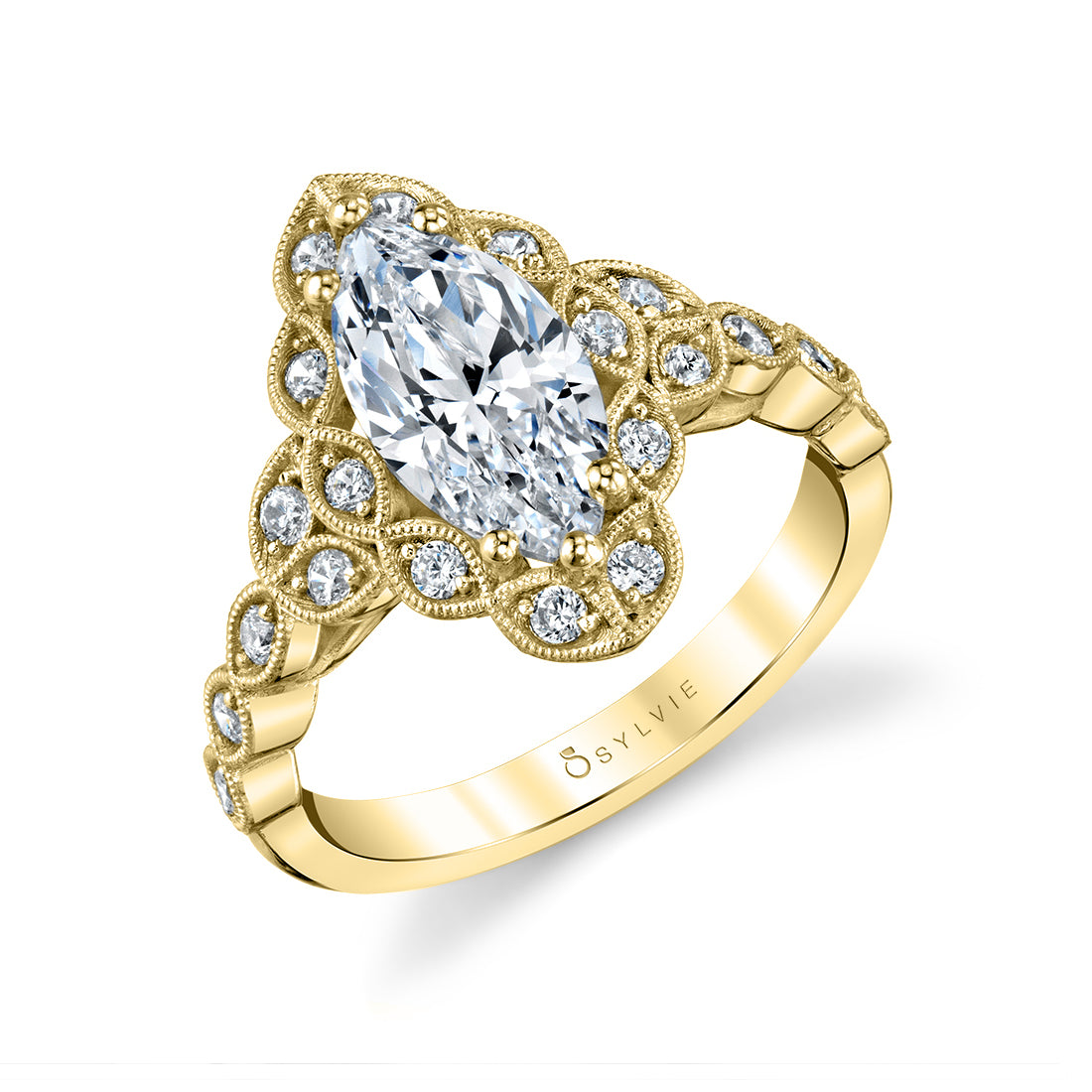 Vintage Inspired Flower Engagement Ring - Jori