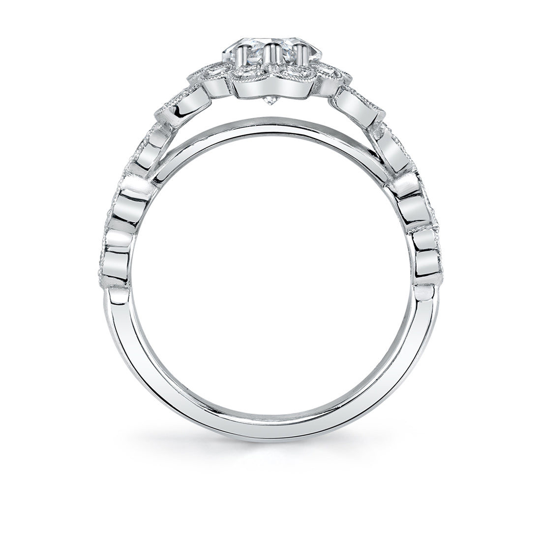 Vintage Inspired Flower Engagement Ring - Jori