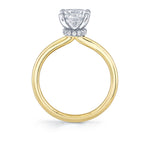 Round Cut Solitaire Hidden Halo Collar Engagement Ring - Nova