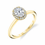 Oval Cut Solitaire Halo Engagement Ring - Elsie