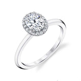 Oval Cut Solitaire Halo Engagement Ring - Elsie
