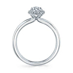 Pear Shaped Solitaire Halo Engagement Ring - Elsie
