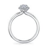 Marquise Cut Solitaire Halo Engagement Ring - Elsie