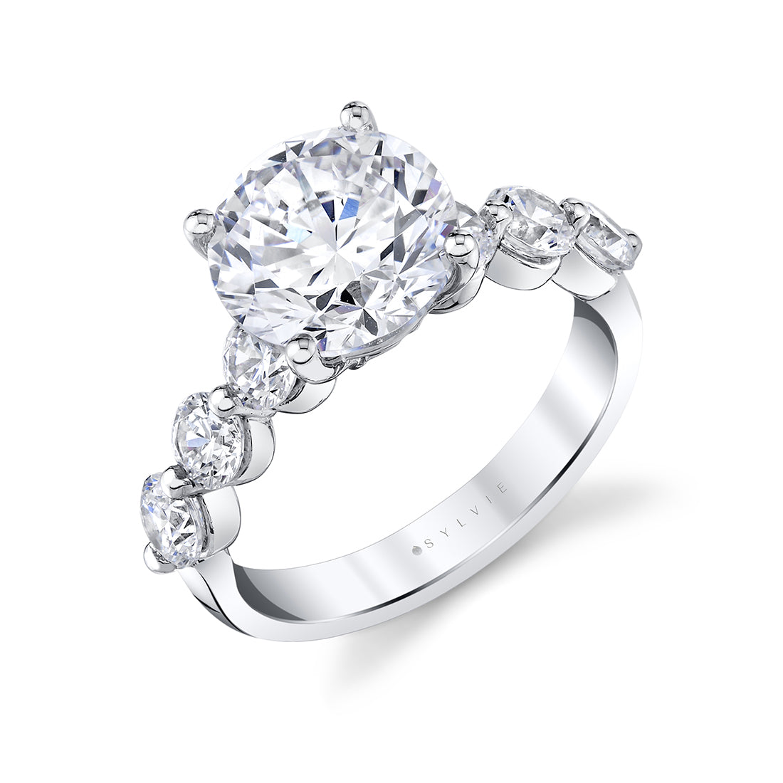 Round Cut Classic Shared Prong Engagement Ring - Imogen