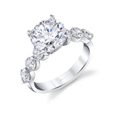 Round Cut Classic Shared Prong Engagement Ring - Imogen