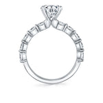 Round Engagement Ring with Wide Single Prong Band .90 Carats - Karol