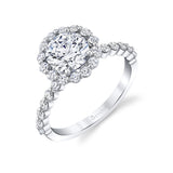 Round Cut Classic Halo Engagement Ring - Athena