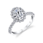 Oval Cut Classic Halo Engagement Ring - Athena