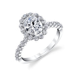 Oval Cut Classic Halo Engagement Ring - Athena