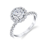 Round Cut Classic Halo Engagement Ring - Athena