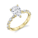 Pear Shaped Alternating Engagement Ring - Felicity