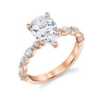 Pear Shaped Alternating Engagement Ring - Felicity
