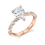 Pear Shaped Alternating Engagement Ring - Felicity