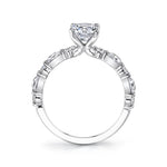Pear Shaped Alternating Engagement Ring - Felicity