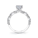 Pear Shaped Alternating Engagement Ring - Felicity